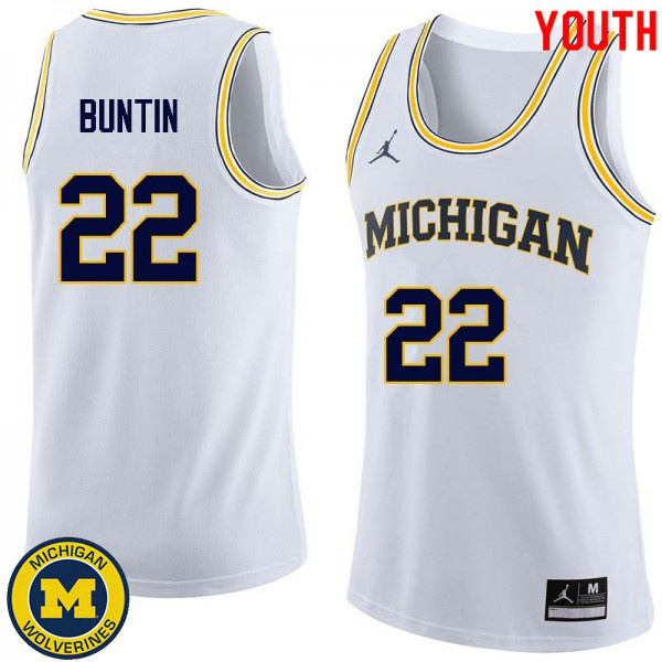 Youth Michigan Wolverines #22 Bill Buntin White University Basketball Jersey